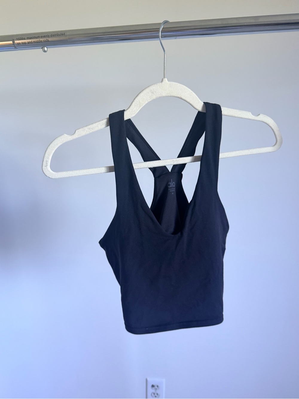 ALO Yoga Black Cross-Back Crop Tank